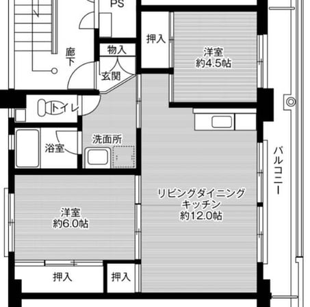 ビレッジハウス白川2号棟 (504号室)の物件間取画像